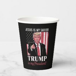 Vasos De Papel Jesús es mi salvador Trump es mi presidente Elecci