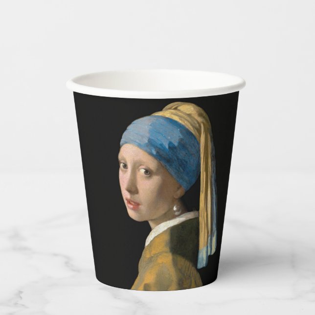 Vasos De Papel Johannes Vermeer, Chica de Pearl Earring (Anverso)