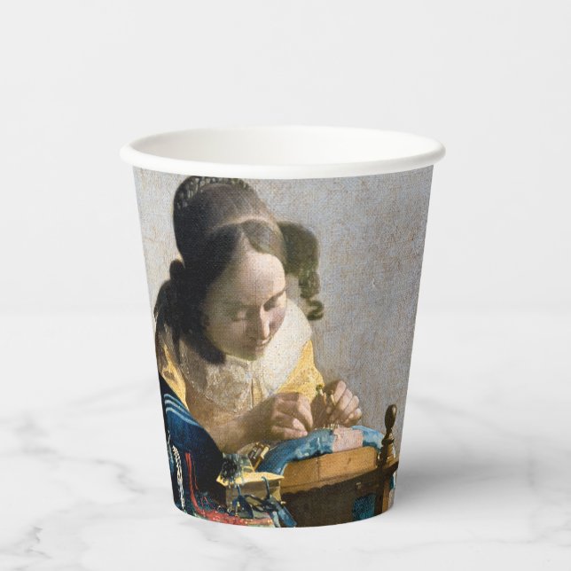 Vasos De Papel Johannes Vermeer - El Lacemaker (Anverso)