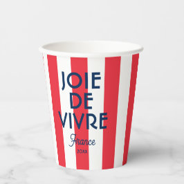 Vasos De Papel Joie De Vivre Francia Red Cabana Stripe Francés