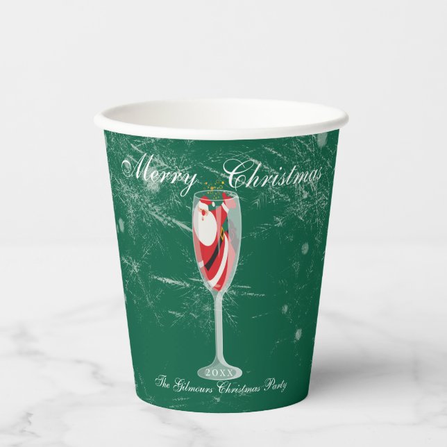 Vasos De Papel Jolly Navidades vitorea con Santa Champagne (Anverso)