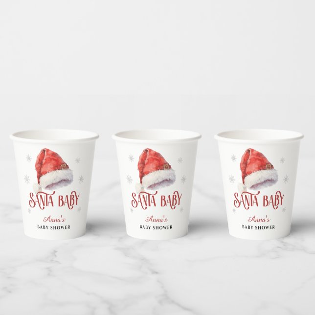 Vasos De Papel Jolly Santa Hat Baby Shower  (Multi)
