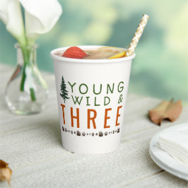 Vasos De Papel Jóvenes salvajes y tres fiestas de cumpleaños fore