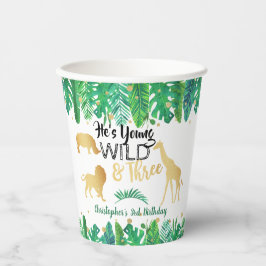 Vasos De Papel Jóvenes salvajes y tres niños tercer cumpleaños