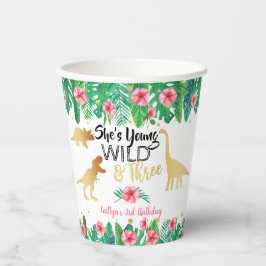Vasos De Papel Jóvenes silvestres y tres Chicas de dinosaurios Te