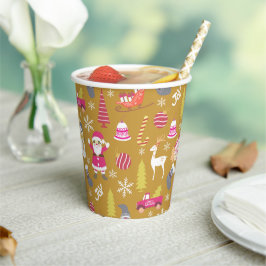Vasos De Papel Joy Navidades Gold