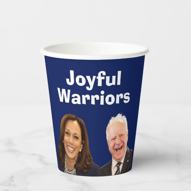 Vasos De Papel Joyful Warriors Harris y Walz (Anverso)