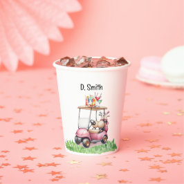 Vasos De Papel Jubilación de golf para una mujer golfista