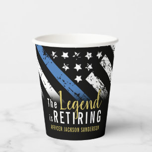 Vasos De Papel Jubilación de la policía Aplicación de la ley de l