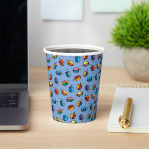Vasos De Papel Judaica - Chanukah Dreidel Cups de Papel - Softwar