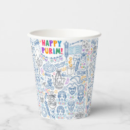 Vasos De Papel Judaica - Copas de papel - Purim de celebraciones 