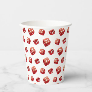 Vasos De Papel Juego de Casino Noche Red Dice