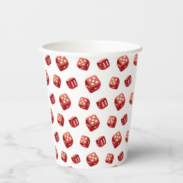 Vasos De Papel Juego de Casino Noche Red Dice (Anverso)