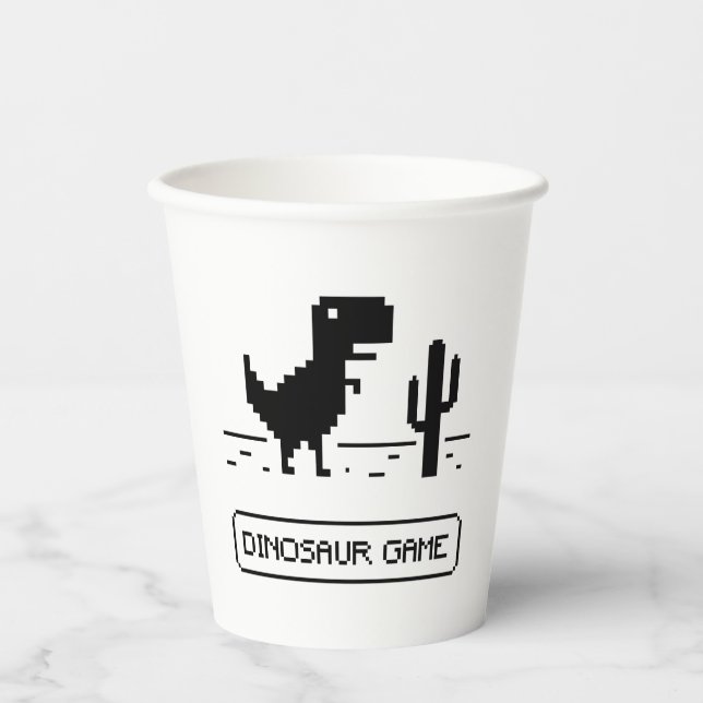 Vasos De Papel Juego de dinosaurio. (Anverso)