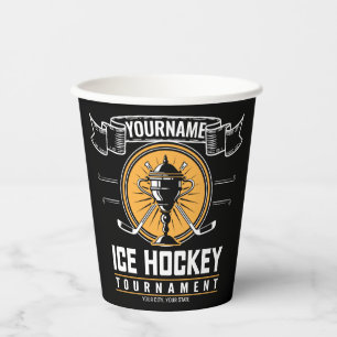 Vasos De Papel Juego de equipo del jugador de trofeo de hockey so