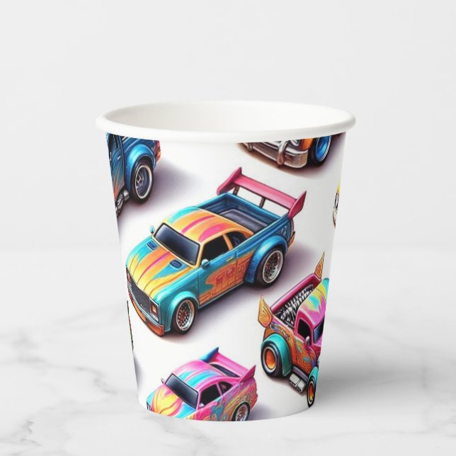 Vasos De Papel Juego de fiestas de cumpleaños para el coche de Ne (Anverso)