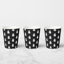 Vasos De Papel Juego de Halloween Fantasma Blanco Festivo Negro 