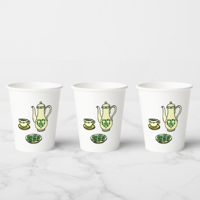 Vasos De Papel Juego de té irlandés St. Patrick's Day (Multi)