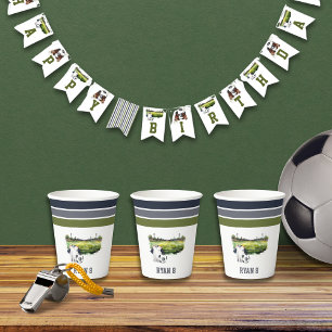 Vasos De Papel Juego deportivo de bolas Niños de la fiesta de cum