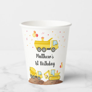 Vasos De Papel Jugador de camión de construcción Digger Boy Cum