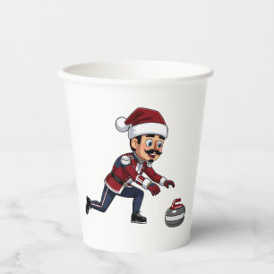 Vasos De Papel Jugador de Curling Cascanueces Festejo Deportes de