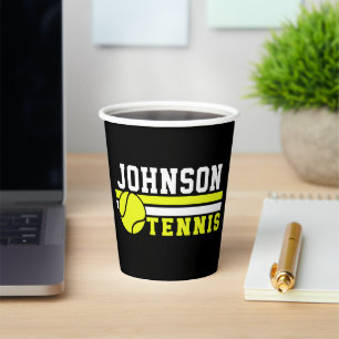 Vasos De Papel Jugador de tenis NOMBRE Ball Game Court Personaliz
