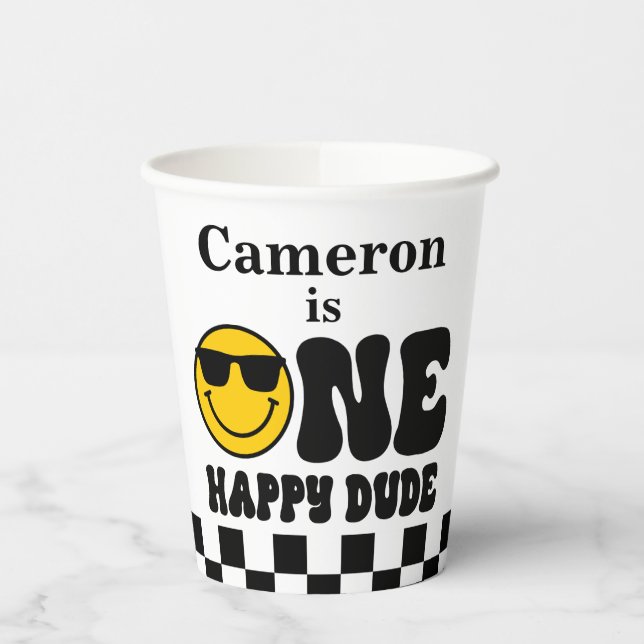 Vasos De Papel Jugador Un Amigo Feliz Primer Cumpleaños (Izquierda)