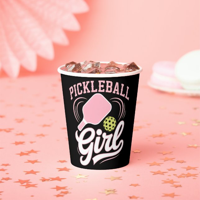 Vasos De Papel Jugadora de Pickleball Chica (in situ)