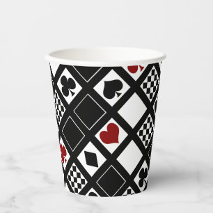 Vasos De Papel Jugar a las cartas de juego palas corazones cruza 