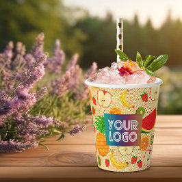 Vasos De Papel Jugo de marca con logotipo de personalizado y frut