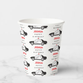 Vasos De Papel Juguete Carro de policía Nombre personalizado Niño