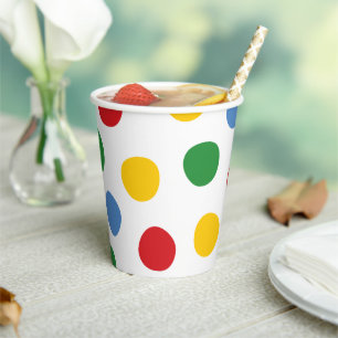 Vasos De Papel Juguetes para niños Cumpleaños Colores primarios L