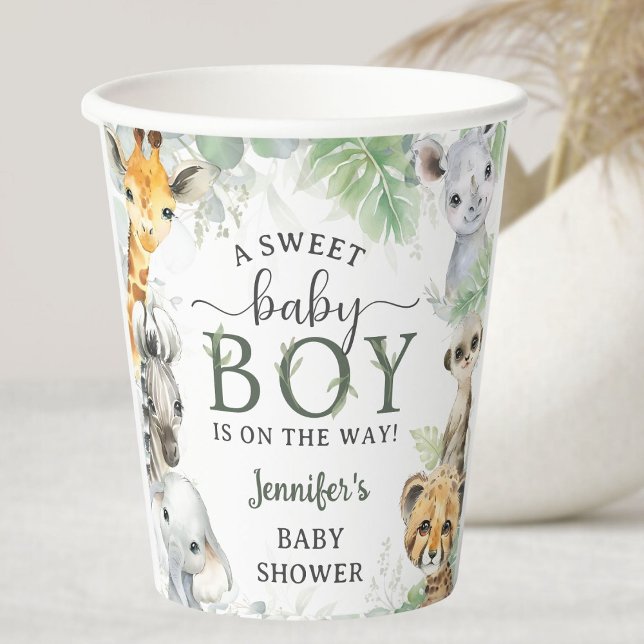 Vasos De Papel Jungle Safari Animals Boy Baby Shower Tropical (Subido por el creador)