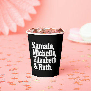Vasos De Papel Kamala Michelle Elizabeth Ruth Icono Político Femi