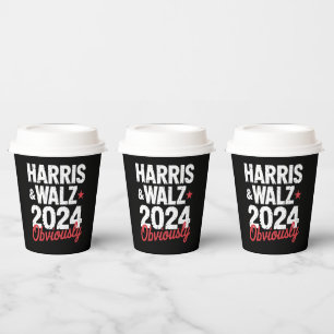 Vasos De Papel Kamala Walz Obviamente 2024 Harris Waltz 2024