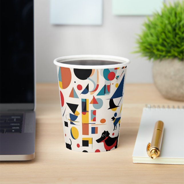 Vasos De Papel Kandinsky art & Dog lover (in situ)