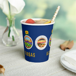 Vasos De Papel Kansan Flag & Seal, Flag of Kansas