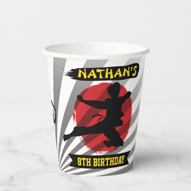 Vasos De Papel Karate Kid Martial Arts Cobra Kai (Reverso )