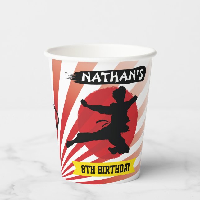 Vasos De Papel Karate Kid Martial Arts Cobra Kai (Reverso )