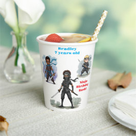 Vasos De Papel Karate Ninja Boy Bash de cumpleaños