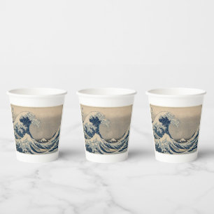 Vasos De Papel Katsushika Hokusai. La gran ola de Kanagawa