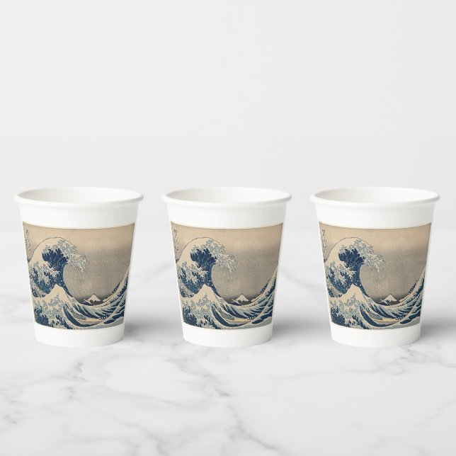 Vasos De Papel Katsushika Hokusai. La gran ola de Kanagawa (Multi)