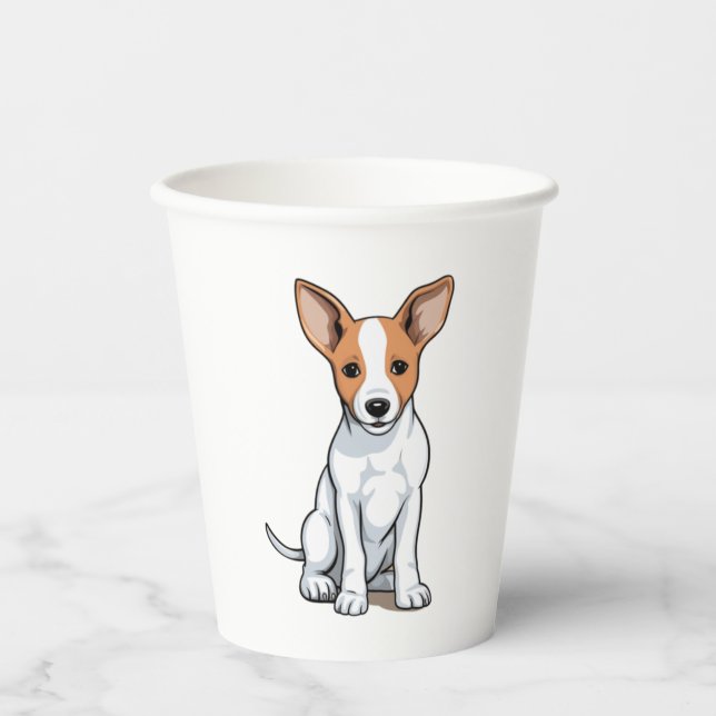 Vasos De Papel Kawaii Basenji Puppy (Anverso)