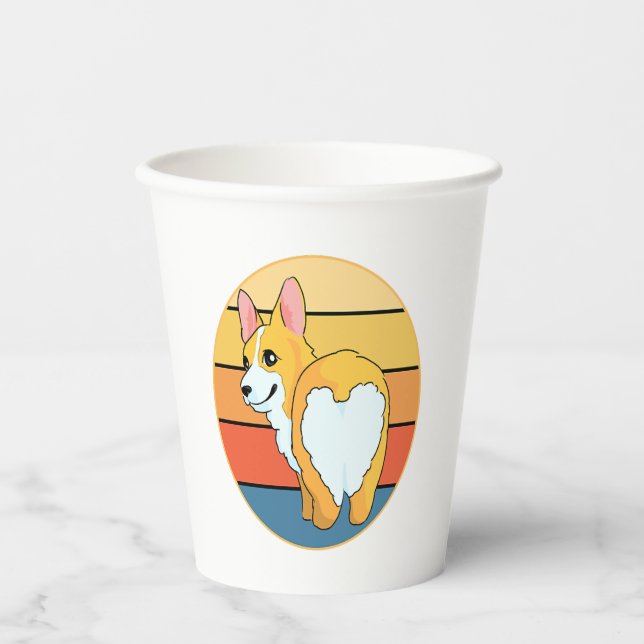 Vasos De Papel Kawaii Corgi (Anverso)