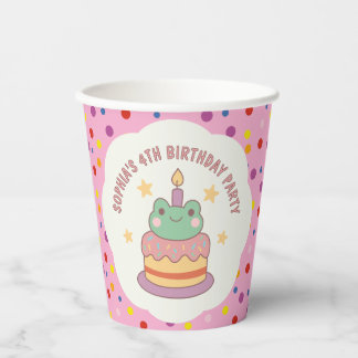 Vasos De Papel Kawaii Frog Birthday Cake Personalizado