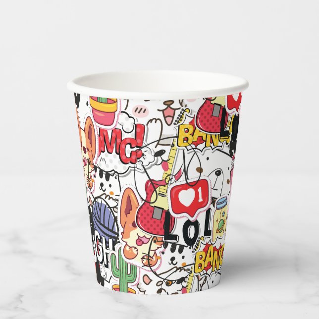 Vasos De Papel kawaii funny pet design - cute animal lover  (Anverso)