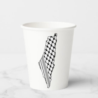 Vasos De Papel Keffiyeh palestino, mapa libre de Palestina Kufiya