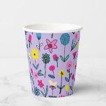 Vasos De Papel Kids Lilac Floral Birthday<br><div class="desc">Un diseño floral y elegante sobre el fondo lila. Elementos coincidentes disponibles. Los artistas poseen. Por favor,  contáctame para que me adapte a mis necesidades y solicitudes especiales. © Zoe Chapman Design</div>