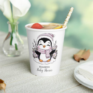 Vasos De Papel Kids Snow Penguin Baby Shower