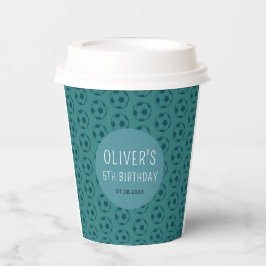 Vasos De Papel Kids Soccer Ball Blue Boys Birthday Party